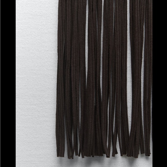 ZARA FRINGED RIBBED SKIRT - Picture 9 of 10